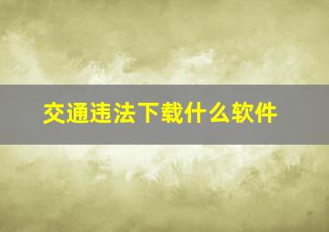 交通违法下载什么软件