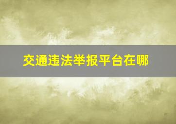 交通违法举报平台在哪