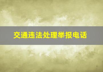 交通违法处理举报电话