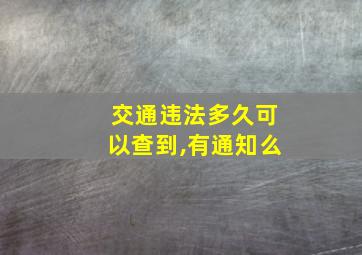 交通违法多久可以查到,有通知么