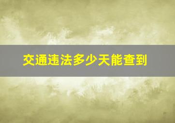 交通违法多少天能查到