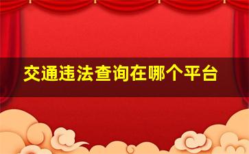 交通违法查询在哪个平台