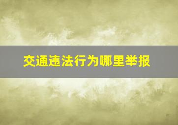 交通违法行为哪里举报