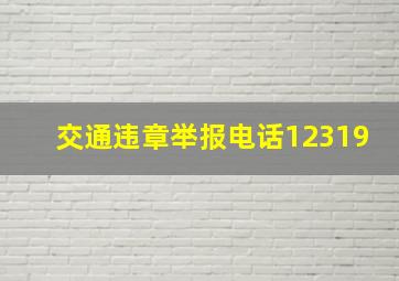 交通违章举报电话12319