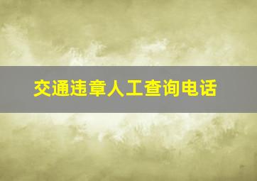 交通违章人工查询电话