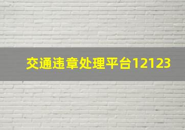 交通违章处理平台12123