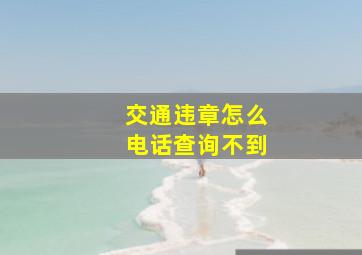 交通违章怎么电话查询不到