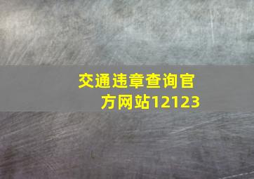 交通违章查询官方网站12123