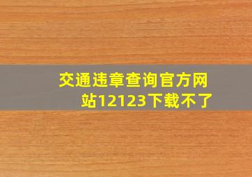 交通违章查询官方网站12123下载不了