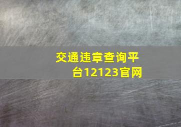 交通违章查询平台12123官网