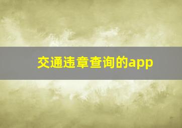 交通违章查询的app