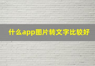 什么app图片转文字比较好