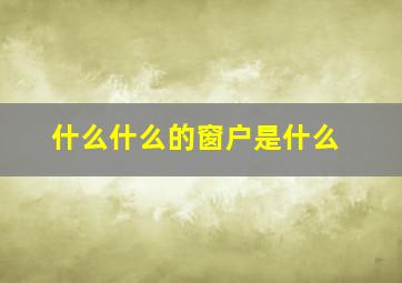 什么什么的窗户是什么