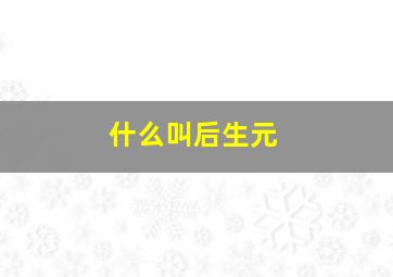 什么叫后生元