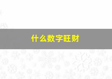 什么数字旺财