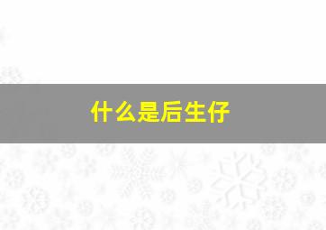 什么是后生仔