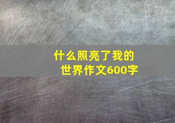 什么照亮了我的世界作文600字