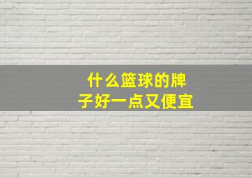 什么篮球的牌子好一点又便宜