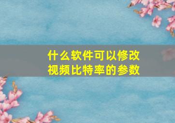 什么软件可以修改视频比特率的参数