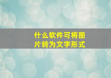 什么软件可将图片转为文字形式