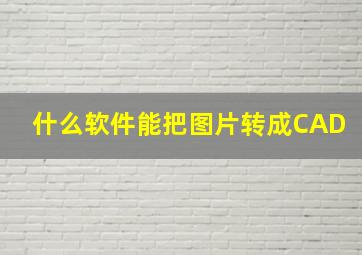 什么软件能把图片转成CAD