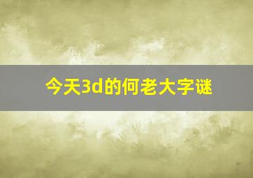 今天3d的何老大字谜