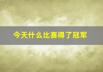 今天什么比赛得了冠军