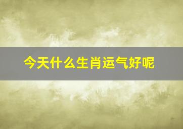 今天什么生肖运气好呢