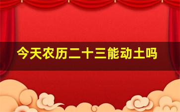 今天农历二十三能动土吗