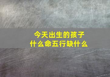 今天出生的孩子什么命五行缺什么