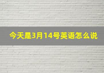 今天是3月14号英语怎么说