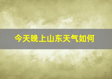 今天晚上山东天气如何