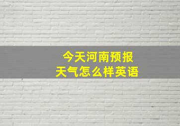 今天河南预报天气怎么样英语