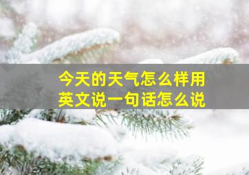 今天的天气怎么样用英文说一句话怎么说