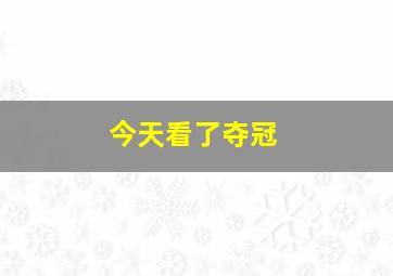 今天看了夺冠