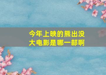 今年上映的熊出没大电影是哪一部啊