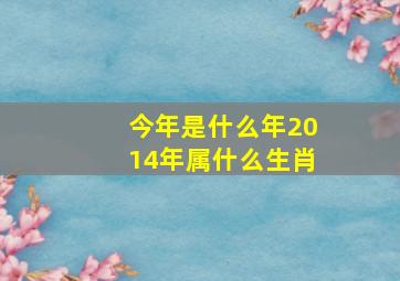 今年是什么年2014年属什么生肖