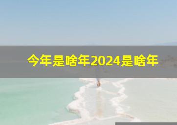 今年是啥年2024是啥年