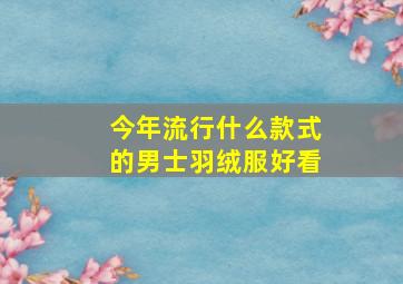 今年流行什么款式的男士羽绒服好看