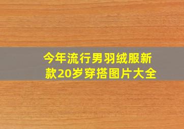 今年流行男羽绒服新款20岁穿搭图片大全