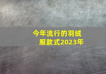 今年流行的羽绒服款式2023年