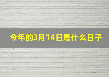 今年的3月14日是什么日子