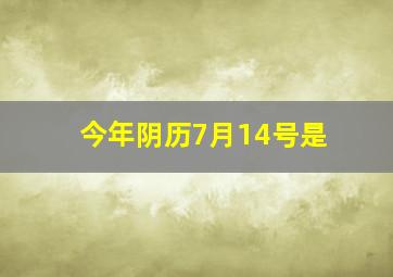 今年阴历7月14号是