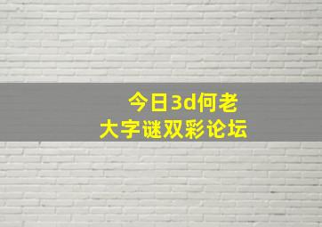 今日3d何老大字谜双彩论坛