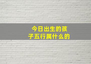 今日出生的孩子五行属什么的