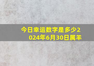 今日幸运数字是多少2024年6月30日属羊