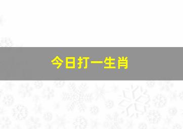 今日打一生肖