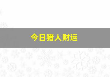 今日猪人财运