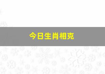 今日生肖相克