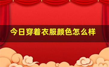 今日穿着衣服颜色怎么样